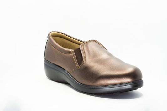 E-7501 Zapato para Dama, Casual, ancho, piel suave y plantilla memory. Ideal para pie diabético, ancho o cansado.