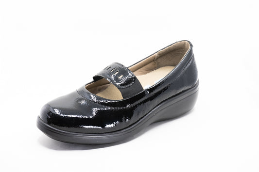 E-7512 Zapato para Dama, Casual, ancho, piel suave y plantilla memory. Ideal para pie diabético, ancho o cansado.
