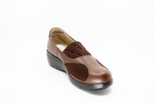E-7531 Zapato para Dama, Casual, ancho, piel suave y plantilla memory. Ideal para pie diabético, ancho o cansado.